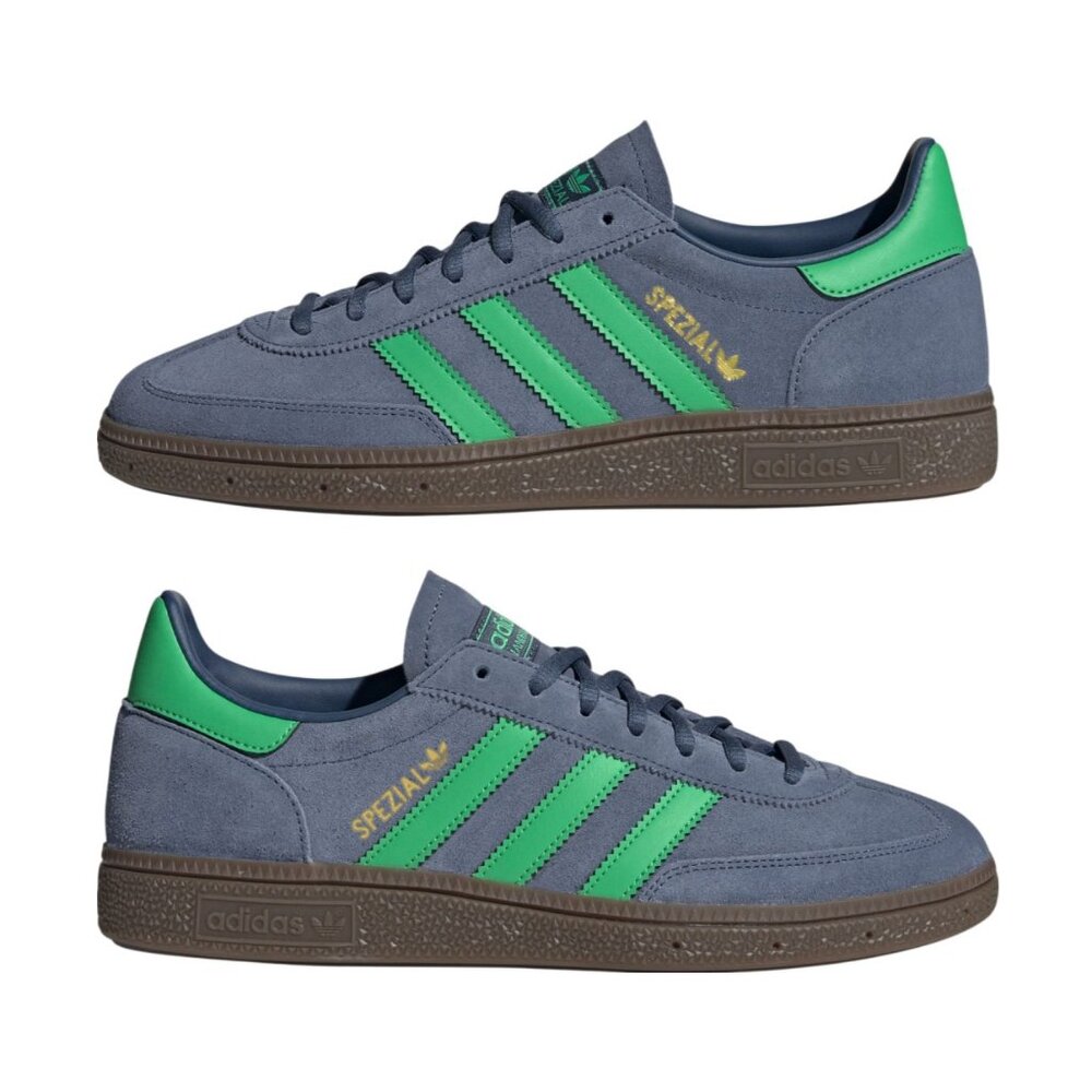 Adidas Spezial Men's Suede Sneakers in Blue with Green Stripes